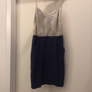 BCBG generation Navy and nude slip dress